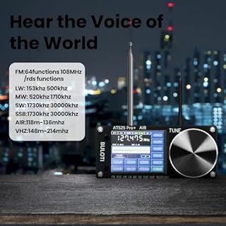 GLCSYJF ATS25pro+ Portable Radio AM FM, Touch Screen Shortwave Radio Receiver, Small VHF Radio FM SW SSB MW LW AIR SDR Aviation Band for Home, Indoor, Outdoor, Travel, Camping, Climbing