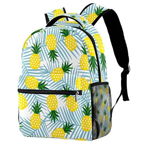 Sac à dos de voyage jaune pour fille et garçon avec motif ananas ludique