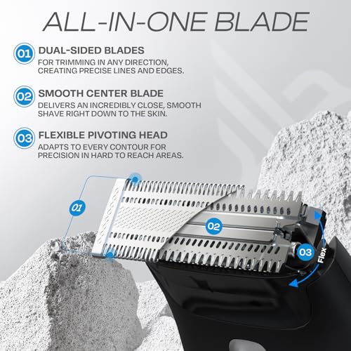Image of HUMMINGBIRD MK4 Hybrid Beard and Body Trimmer for Men - Body Groomer & Pubic Hair Trimmer, Waterproof All in One Electric Shaver, USB-C Rechargeable, LED Display & Storage Base