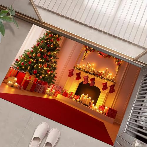 Tapete de puerta suave y decorativo ideal para la entrada de tu hogar en Navidad 2