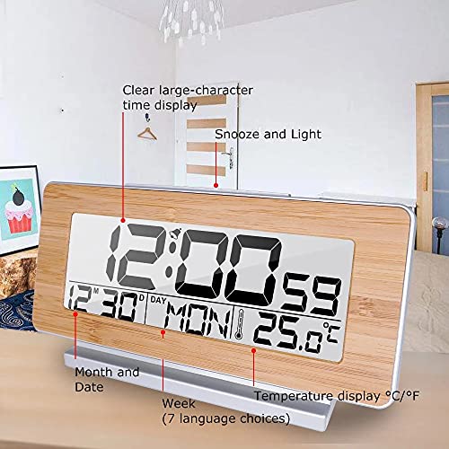 Reloj de mesa de escritorio LED con alarma de repetición para dormitorio 5