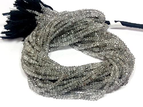 Perles péridot naturel vert 3-4mm en rondelles facettées pour création, 5 rangs de 13 pouces