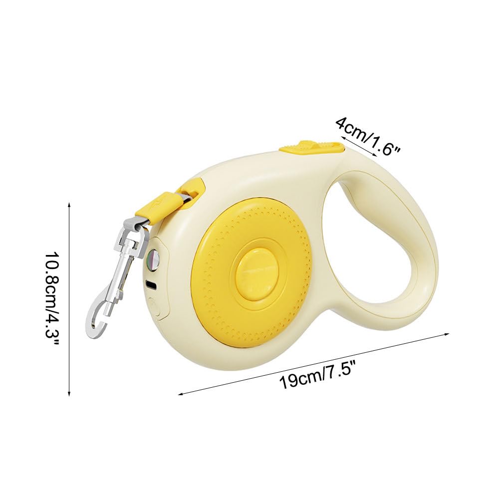 Einziehbare Hundeleine, 5m, Robuste Hundeleine aus Nylon mit LED-Licht, 360° Verwicklungssicher, Ausziehbare Haustier Leine für Kleine und Mittelgroße Hunde Bis zu 50kg