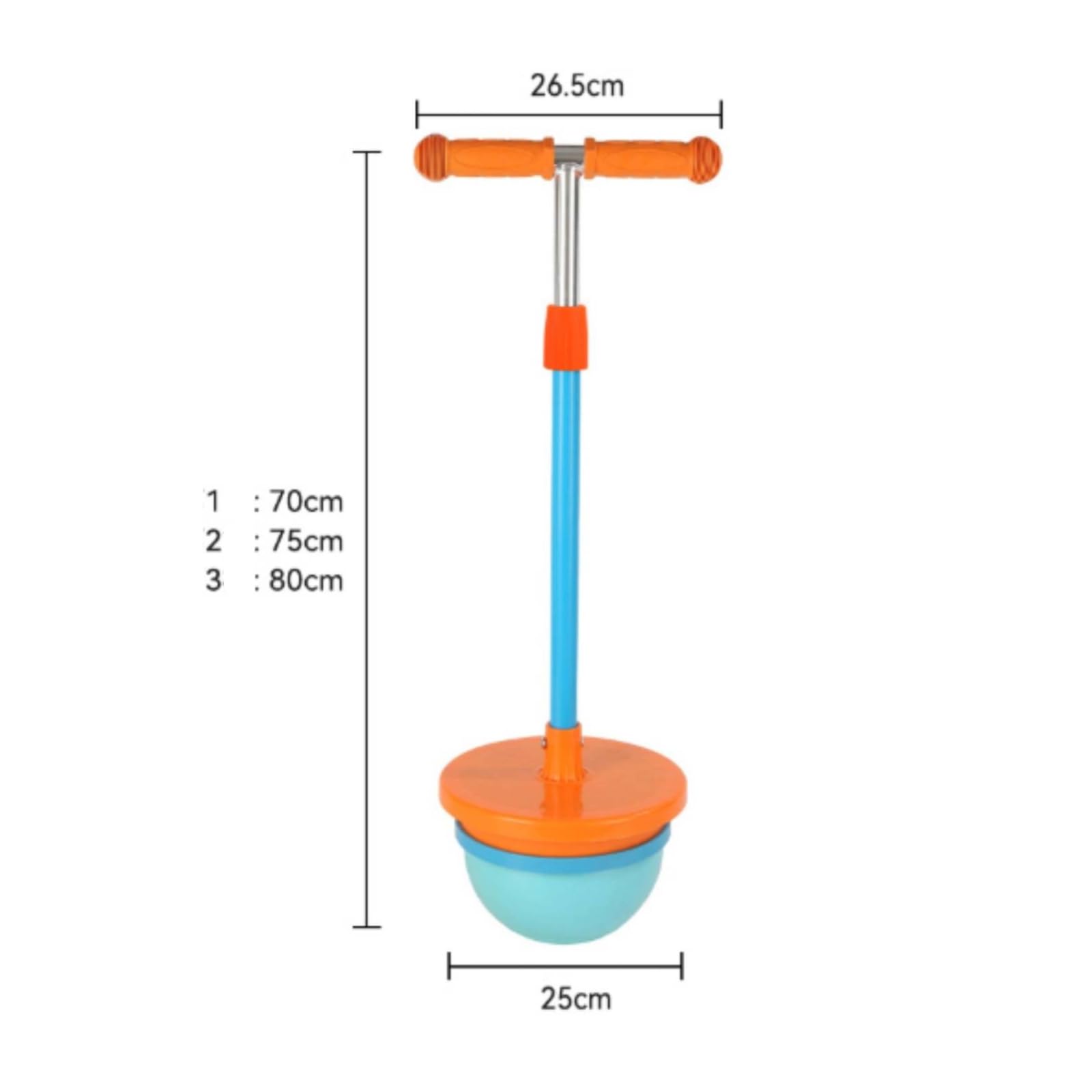 kowaku Pallone Rimbalzante con Impugnature Testurizzate Regolabile Giocattolo con Piattaforma e Manubrio Resistente Palla Saltante Maniglie per Esterno, Arancione