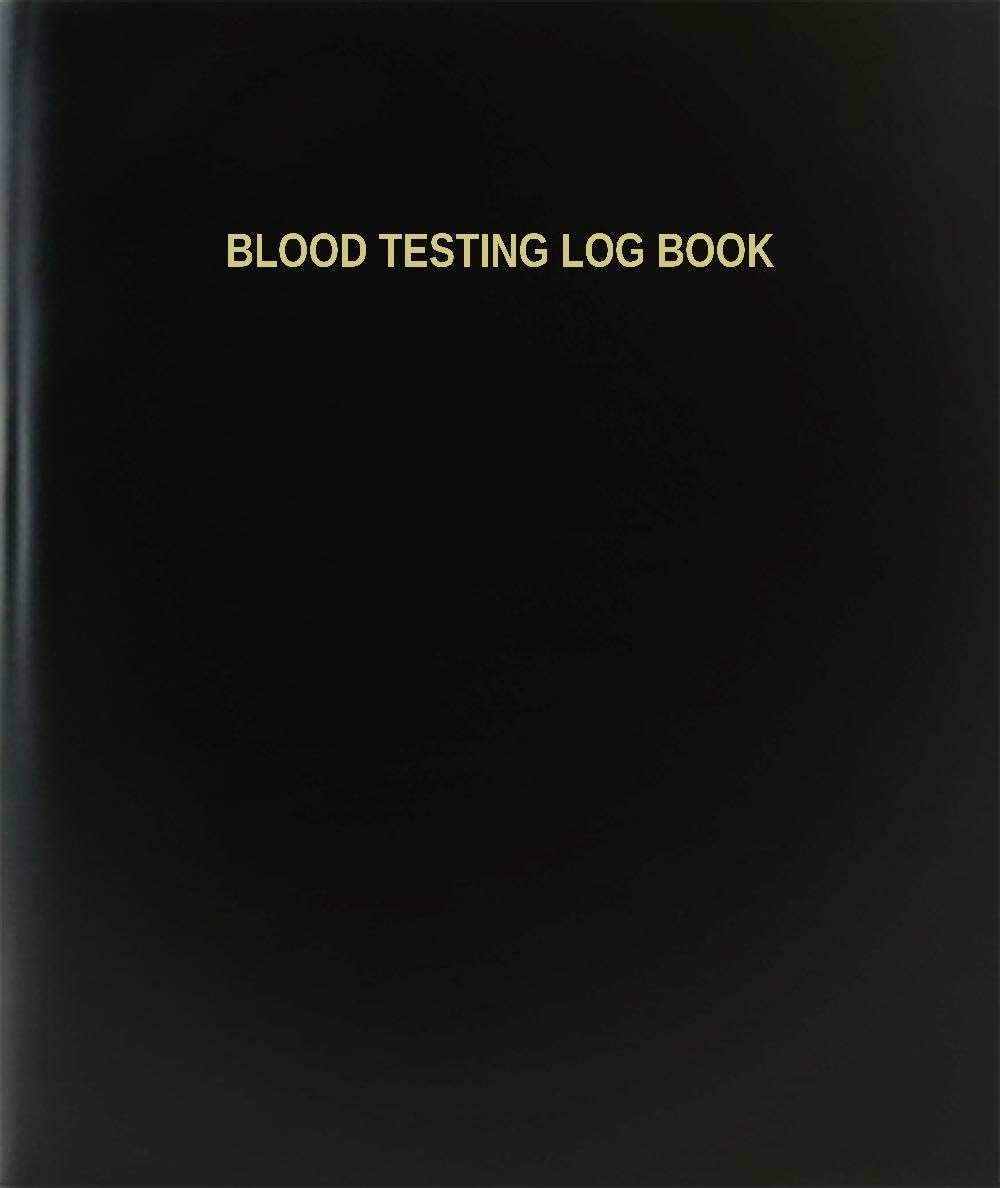 BookFactory Blood Testing Log Book/Journal/Logbook - 120 Page, 8.5''x11'', Black Hardbound (XLog-120-7CS-A-L-Black(Blood Testing Log Book))