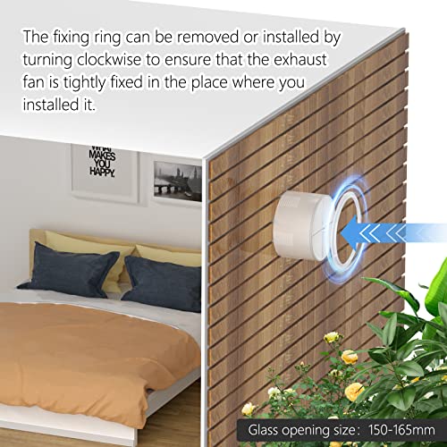 Hon&Guan Kitchen Exhaust Fan Wall Vent Fan, 141 Cfm 6'' Bathroom Exhaust Fan Through Wall Exhaust Fan With Anti-Backflow Check Valve, For Ceiling And Wall Mount, Silver-With Fastening Ring. #TOP1