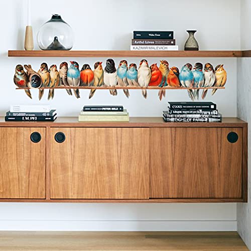 Vinilo decorativo pájaro acuarela 90x20 cm para pared miniatura 3