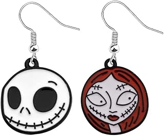 Nightmare Before Christmas Sally and Jack Earrings for Women, Girls, Teens and more. Super Cute Halloween Earrings for Women. Jack Skeleton Halloween Accessories for Halloween, Cosplay, and more. Cute Sally Earrings from the Nightmare Before Christmas.