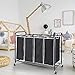 ROMOON Laundry Hamper Sorter Cart: 4-Section Organizer with Heavy-Duty Lockable Wheels and Removable Bags | 172L Rolling Laundry Basket for Dirty Clothes in Laundry Room or Small Spaces (Black)