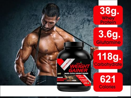 Image of Ankerite Weight Gainer | High-Calorie Mass Gainer for Healthy Weight Gain & Muscle Growth | Supports Muscle Recovery & Strength for men or Woman (3000 g, CHOCOLATE)