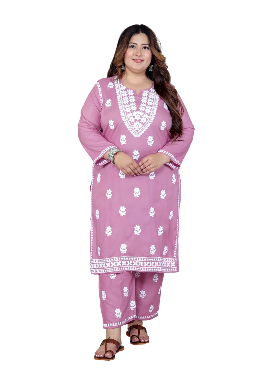 miravan Womens Plus Size Black Pure Cotton Floral Embroidered High Low Kurta Set-picture-13