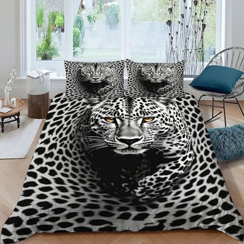 Housse de couette cheetah king size wild animals avec taies d'oreiller