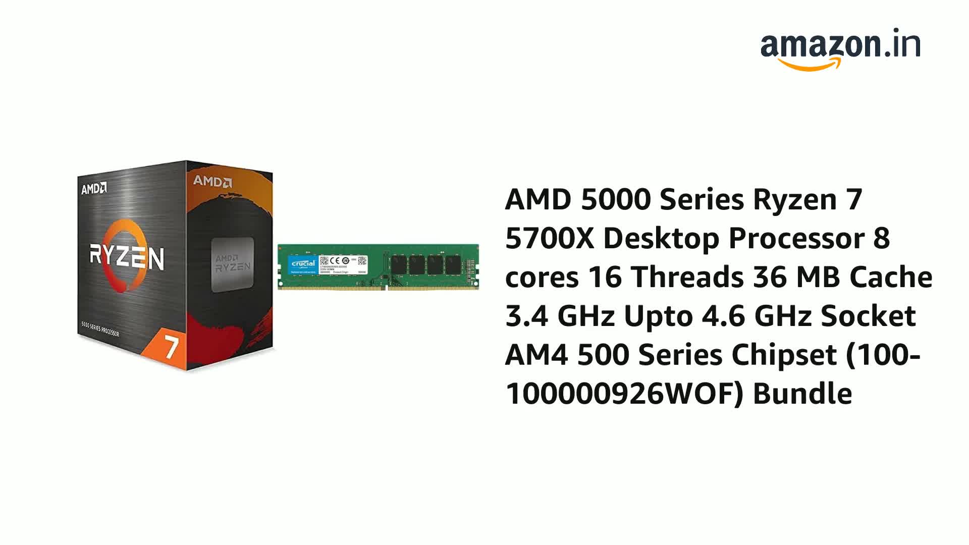 Amazon.in: Buy AMD 5000 Series Ryzen 7 5700X Desktop Processor 8
