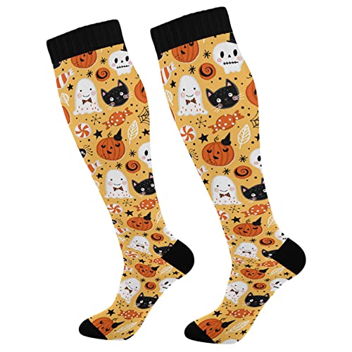 Image of Wusikd Cats Compression Socks for Women and Men Circulation Cute Long Socks for Athletic Running 1