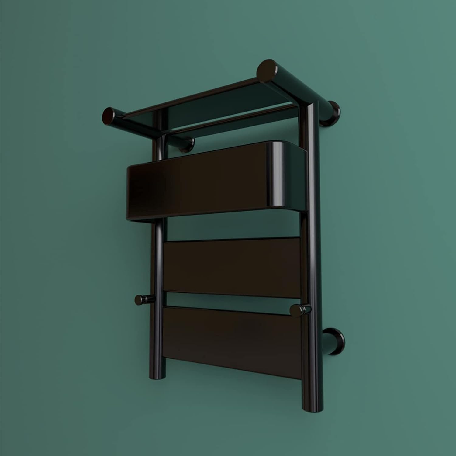 Electric Towel Warmer, Wall Mounted Heated Towel Rack for Bathroom, Aluminum Alloy Electric Heated Towel Rail, Plug-in Thermostatic Heating Radiator,White (Black)