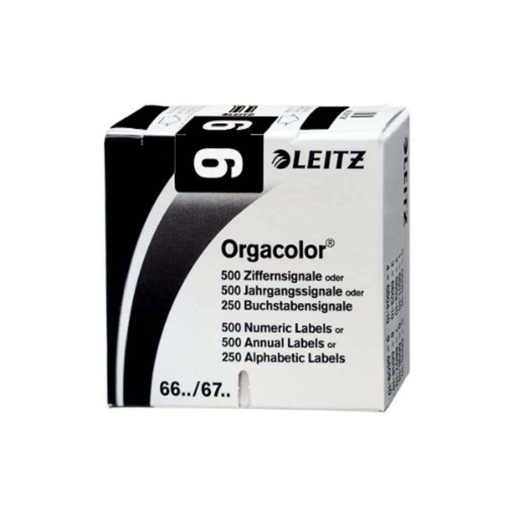 Leitz 66091000 Orgacolor Ziffernsignal 9, 500 Stück, schwarz