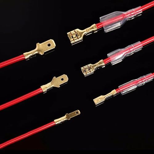 CACUINA 480PCS 2.8/4.8/6.3mm Car Speaker Wire Connectors Male and Female Wire Spade Crimp Terminal Block Connectors Kit with Insulating Sleeve Cover for Electrical Wiring with Crimp Tool Crimper