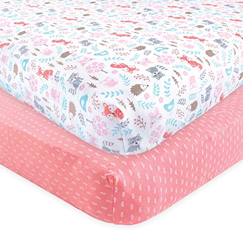 Image of Hudson Baby Unisex Baby Cotton Fitted Crib Sheet, Woodland Fox, One Size