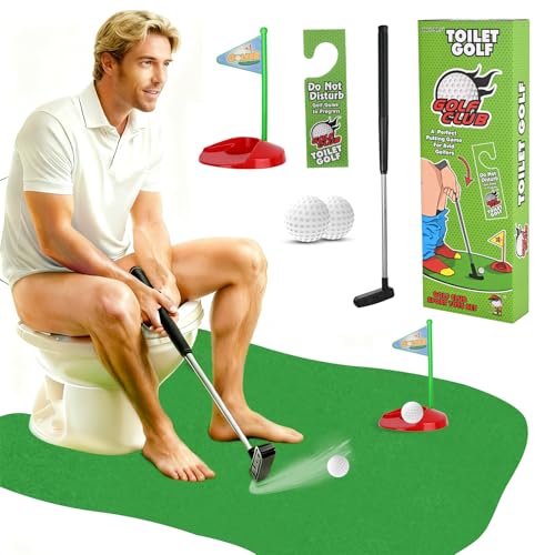 PICKLETECH Toilet Golf Game Set - Toilet Golf Bathroom Game