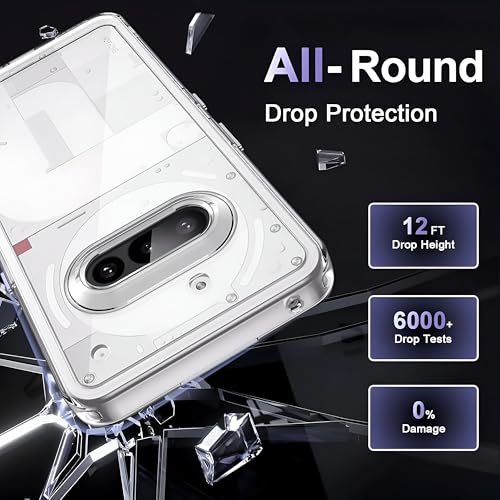 Image of Anti-Yellow Clear Case for Nothing Phone 3a | UV Shield Technology | Zero-Yellowing Formula | Drop Protection (TPU + Polycarbonate | Crystal Clear)