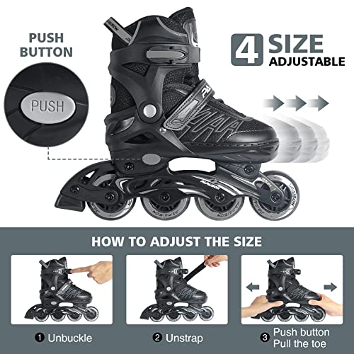 Iturnglow Adjustable Inline Skates For Kids And Adults With Light Up Wheels Beginner Skates Fun Illuminating Roller Skates For Kids Boys And Ladies #TOP1