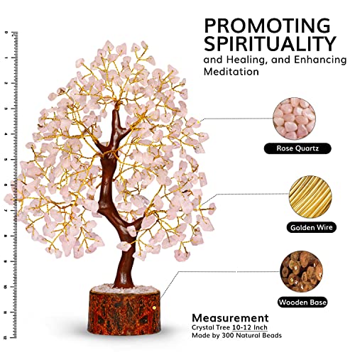Rose Quartz Crystal Tree - Feng Shui Bonsai - Pink Quartz - Meditation Decor - Gem Tree - Good Luck - Spiritual Decor - Crystal Gifts by NARIBABU - Image 2