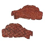 Yardwe 2 Stück Künstliches Steak Realistisches Lebensmittelmodell für Fotografie Rollenspiele Dekoration für Restaurants und Supermärkte Simulation Steak Dekorationsartikel