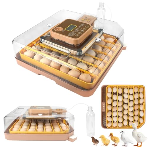 4th Gen - 48 Egg Fully Automatic Incubator, 2026 Upgraded Design, Intelligent Sensor-Based Humidity & Temp Control, Custom Days, Adjustable Auto Turning & Stop, Chick Separator, Flexible Egg Spacing