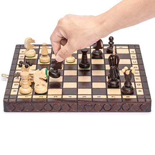 Husaria European International Chess Wooden Game Set, King's Classic - 18-Inch Large Size Chess Set - Folding Board With Felt Bottom Chessmen #TOP2