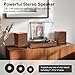 Vinyl Record Player with External Bookshelf Speakers, 33-1/3 45 78 RPM Vintage Bluetooth Stereo Turntable for Vinyl Records,Belt-Driven System,Dust Cover,Auto-Stop, Support AUX-in, RCA Out, Brown Wood