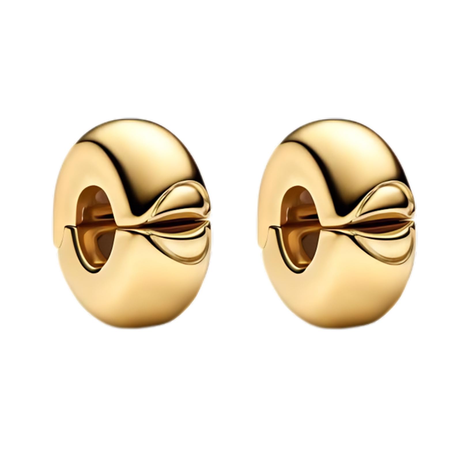 Amuefer 2PCS S925 Clip Stopper Spacer Charms for Pandora Bracelets, Pavé, CZ, Silver 14K Gold Rose Gold Plated, for Christmas Mothers Valentine's Day
