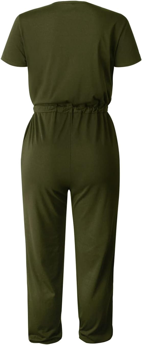 PRETTYGARDEN Jumpsuits for Women 2026 Spring Summer Casual Dressy Short Sleeve Romper Airport Vacation Travel Outfits - Image 5