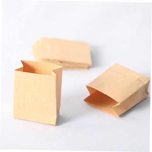 Miniatura 3 de SAFIGLE 6 bolsas de papel para casa de muñecas, accesorios cubiertos, bolsas de papel estraft, kits en miniatura, bolsas de papel pequeñas en