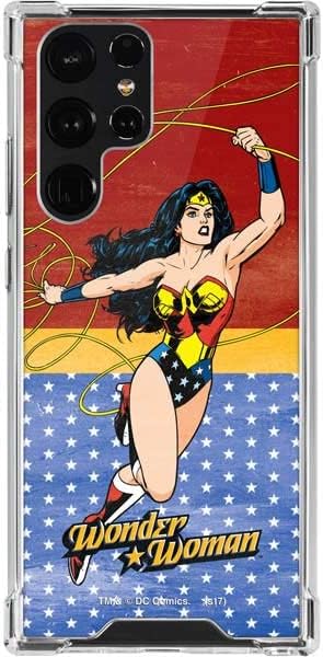 Skinit Clear Phone Case Compatible with Galaxy S22 Ultra - Officially Licensed DC Comics Wonder Woman Ready to Fight Design