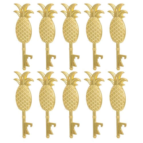 NUOBESTY 10 Abrebotellas de Aleación Forma de Piña Llavero Portátil de Metal Abridor Manual para Botellas Detalle para Bodas y Uso Diario Accesorio para Bar Set 10 Piezas