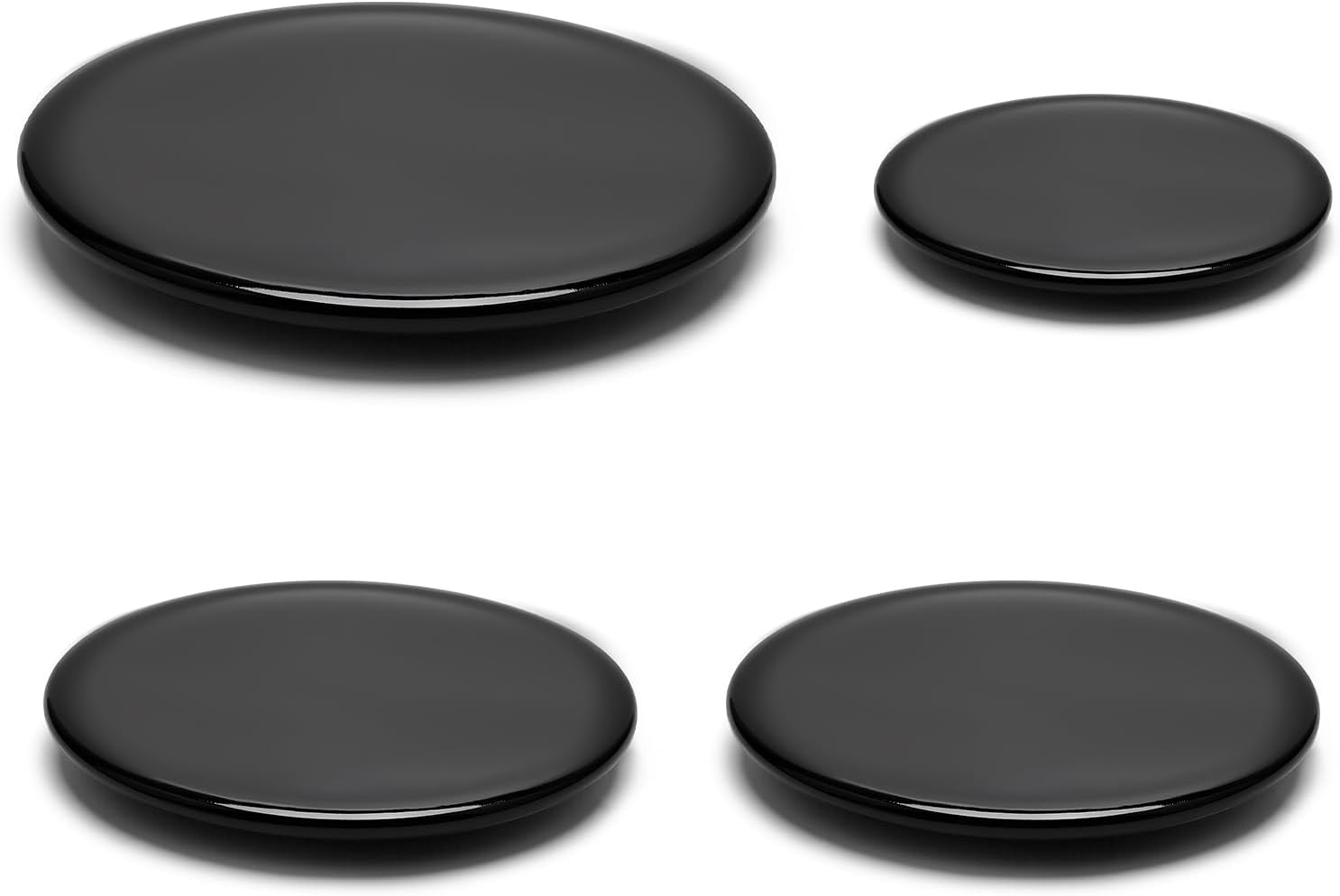 4 Pcs Surface Burner Cap Set Compatible with GE Gas Stoves and Cooktops Includes WB29K10009-1 (2.6") WB29K10001-2 (3.2") WB29K10006-1 (3.5")