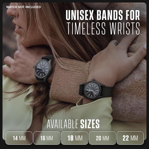 Image of Alpine Cordura Fabric Watch Band - Quick Release Replacement Watch Bands - Water Resistant Back Lining Leather Strap - Watch Bands for Women & Men - Compatible with Regular & Smart Watch Bands