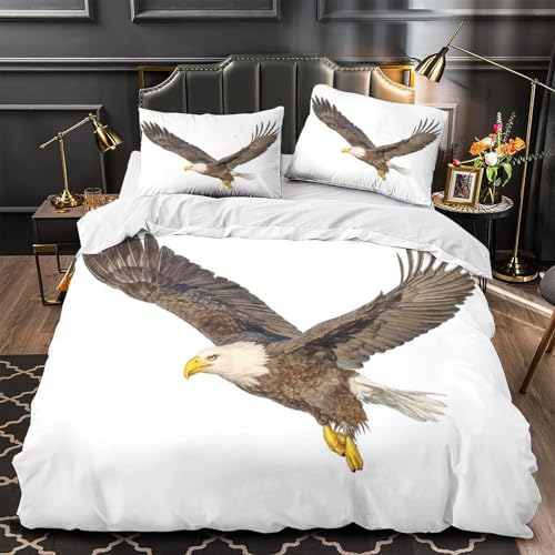 Parure de lit aigle blanc 140x200 avec housse de couette single - 2