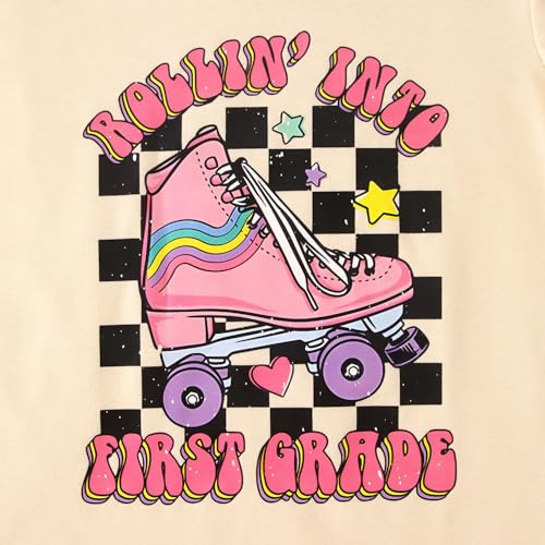 Image of SOFEON First Day of School Shirt for Girls Rollin' Into 1st /2nd /3rd Grade T-Shirt Back to School Skating Graphic Tees Tops