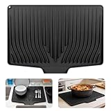 Abtropfmatte Geschirr, 48x34.5 cm Abtropfmatte Spüle, Abtropfmatte mit Ablass,...