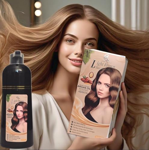 Hair Color Shampoo Light Brown Argan Oil Avocado Keratin miniatura 3