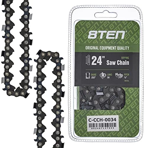 8TEN Ripping Chainsaw Chain 24 Inch .050 3/8 84DL for Husqvarna 455 Rancher Echo CS-590 CS-600P Stihl MS 270 (1 Pack)
