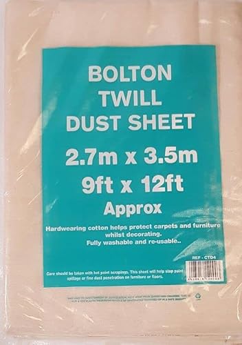 Equip247uk 2 X Canvas Dust Sheet 12Ft X 9Ft / 3.50M X 2.60M Approx (Twin Pack)