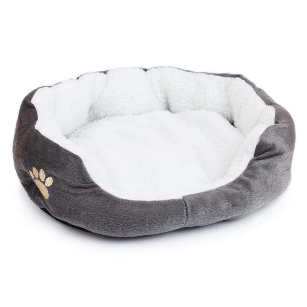 قطعة واحدة من سرير الحيوانات الأليفة الدافئ، وسادة للحيوانات الاليفة قابلة للازالة، وسادة ناعمة ومستديرة، مستلزمات الحيوانات الاليفة للكلاب الصغيرة والقطط، لون رمادي، اصدار جديد وشائع