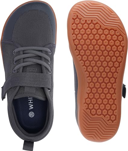 Image of WHITIN Little /Big Kid Barefoot Shoes | Boys /Girls Lace-up Minimalist Sneakers | Wide Toe Box | Natural Flexible Fit