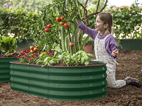 Galvanized Raised Garden Bed Outdoor / 4×2×1 Ft Planter Boxes Raised Beds For Outdoor Plants, Vegetables, Gardening/Large Metal Raised Garden Bed Kit (Dark Green) / Patent Pending Tool-Free Assembly #TOP3