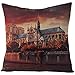 Lieson Cojín para sofá, 45 x 45, funda de almohada, color rojo oscuro