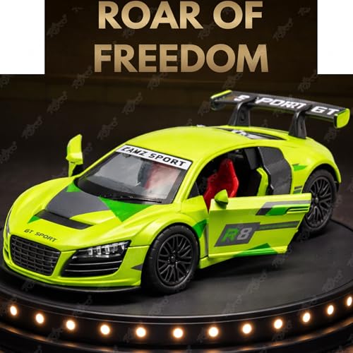 Image of toyco Au-di R8 Toy Car for Kids | Pull Back Unbreakable Small Cars | Openable Doors, Smooth & Shiny Edges |1:36 Scale | Mini Gift Toys for Boys and Girls Age 3+ | (R8 car)