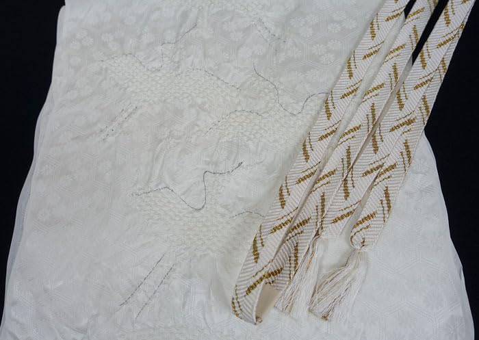 留袖用 帯締め 159cm 帯揚げ 170&times;28cm 鶴絞り柄 2点セット 正絹