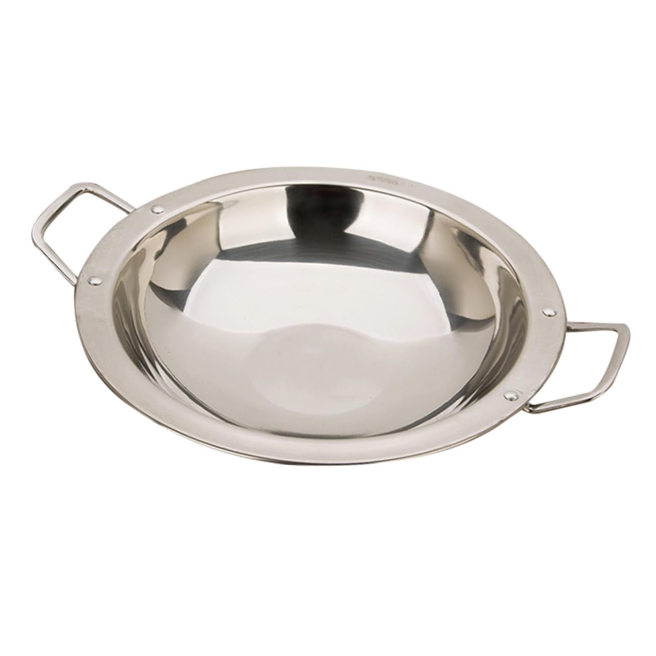 COLLBATH Household Double Handle Stainless Steel Cooking Pan Wide Edge Hot Pot Kitchen Accessory for Seafood and Stews Rapid Heating Energy Saving Cookware